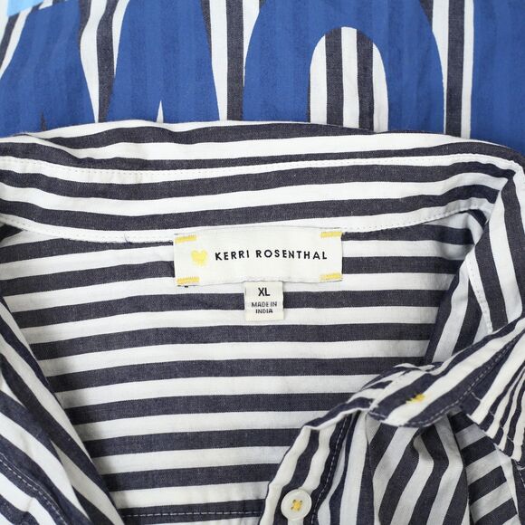 Kerri Rosenthal Maddie House Rules Buttondown Tunic Shirt Top Graphic XL 283403 - Picture 9 of 9